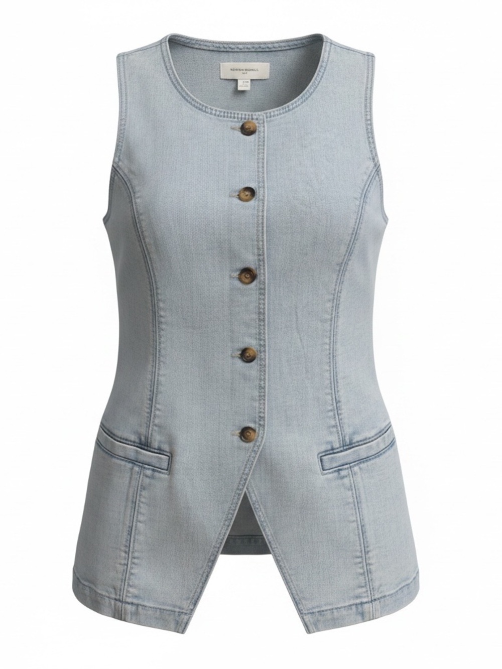Banana Republic Light Blue Denim Vest with Front Buttons Size 12